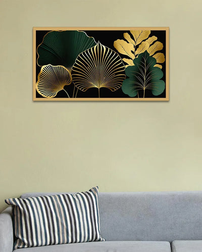 Modern Golden Leaves Canvas Wall Painting