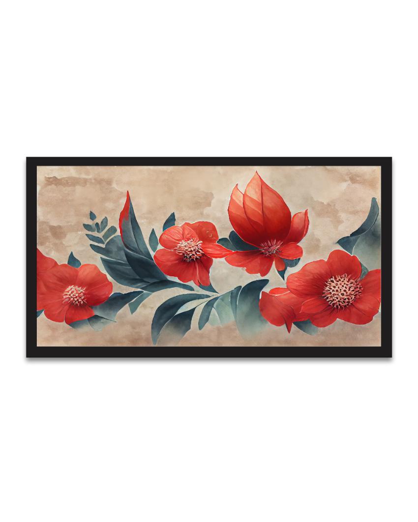 Red Flower Background Canvas Wall Painting