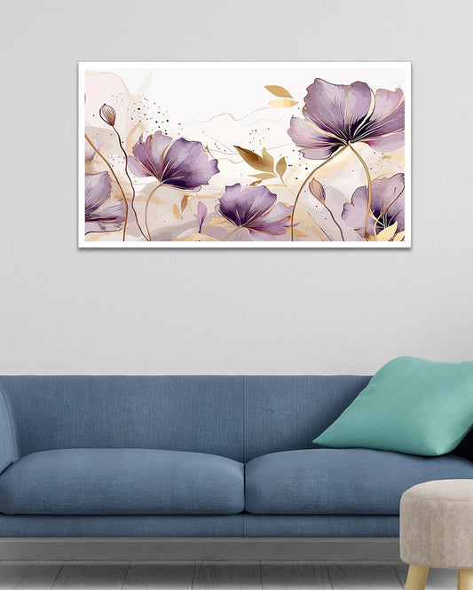 Spring Purple Flower Canvas Wall Painting