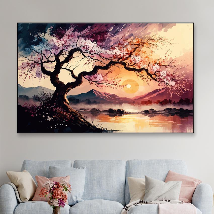 Blooming Pink Floral Canvas Wall Painting