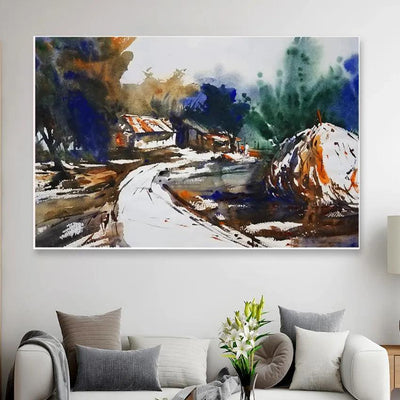 Mountain Landscape Art Print Canvas Wall Painting