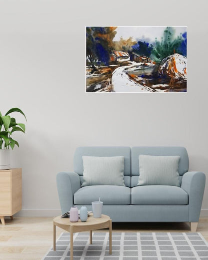 Mountain Landscape Art Print Canvas Wall Painting