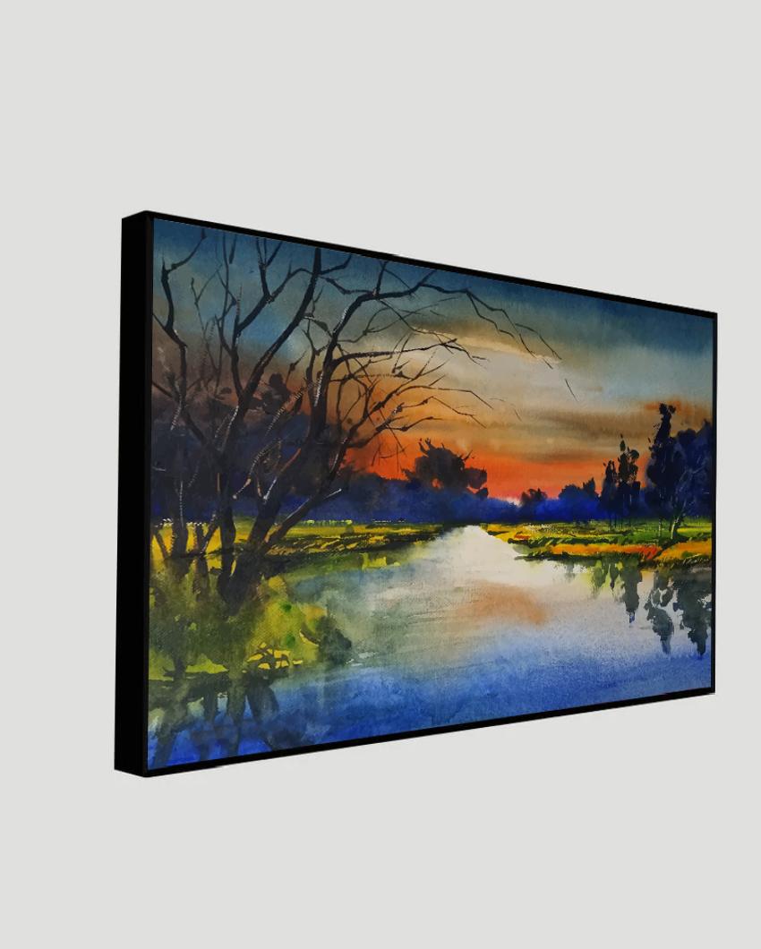 Abstract Modern Art River Forests Canvas Wall Painting