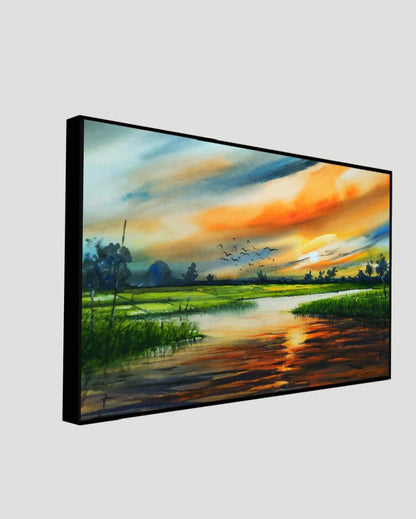 Sunset in Countryside Canvas Wall Painting