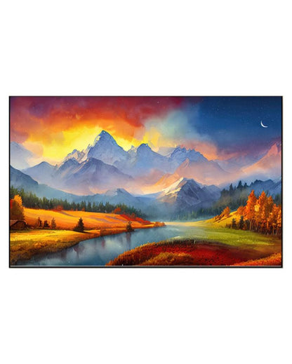 Autumn Mountains Illustration Canvas Wall Painting