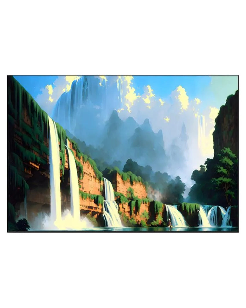 Tropical Waterfall Forest Jungle Canvas Wall Painting