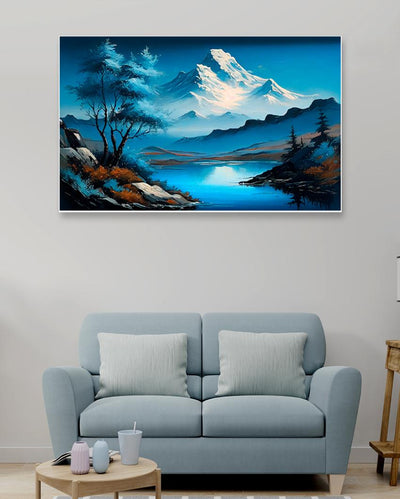 Blue Mountain Landscape Art Canvas Wall Painting