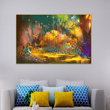 Fantasy Forest Colorful Plants Canvas Wall Painting