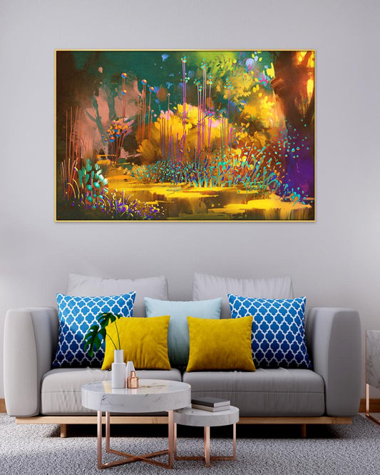 Fantasy Forest Colorful Plants Canvas Wall Painting