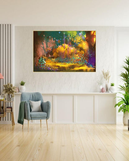 Fantasy Forest Colorful Plants Canvas Wall Painting