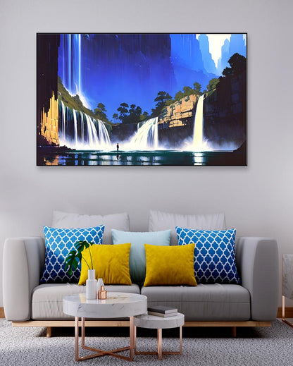 Magical Waterfall Jungle Forest Canvas Wall Painting