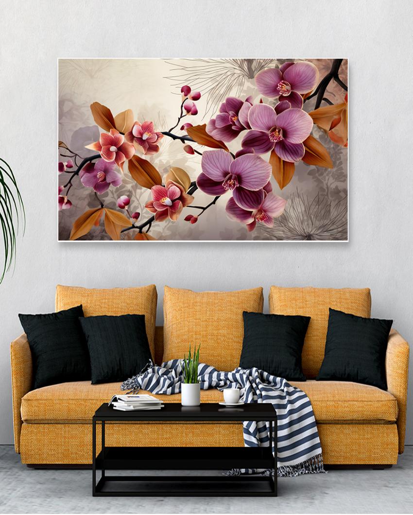 Orchid Flowers Art Canvas Wall Painting