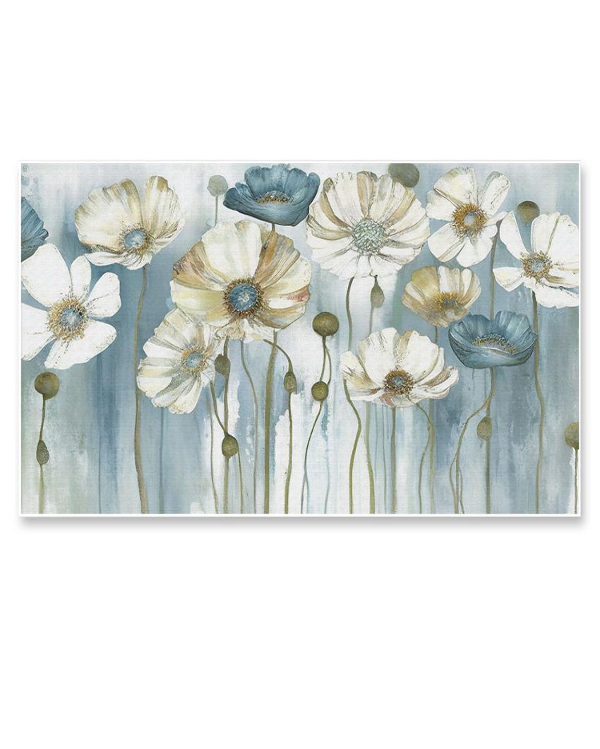 Blue Flower Floating Frame Canvas Wall Painting