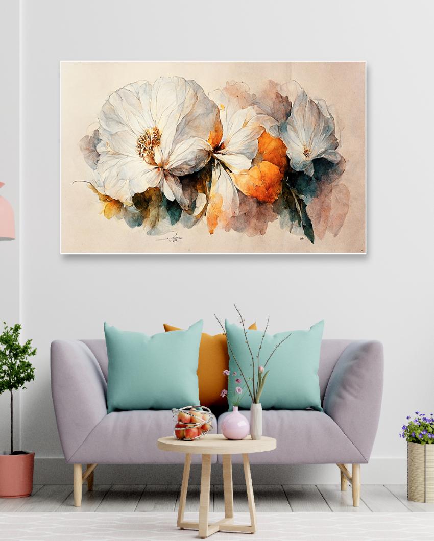 3D Vibrant Flower Canvas Wall Painting