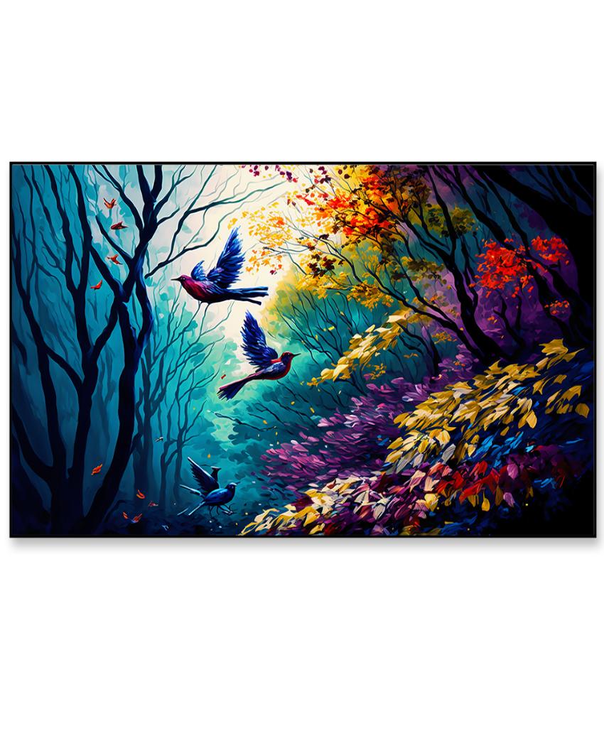 Digital Art Print Forest with Birds Canvas Wall Painting