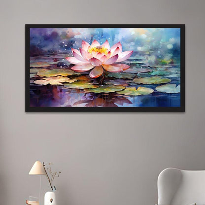 Pink Lotus Flower Canvas Painting For Home Wall Decoration