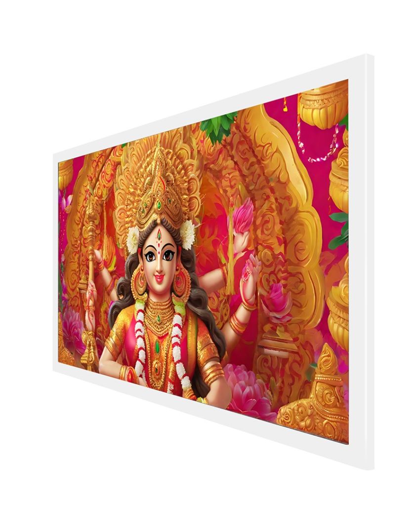 Goddess Durga Maa Framed Canvas Wall Painting For Wall Decoration