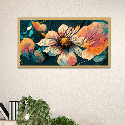 Elegant Floral Floating Framed Canvas Painting For Home Decor