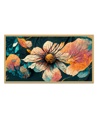 Elegant Floral Floating Framed Canvas Painting For Home Decor