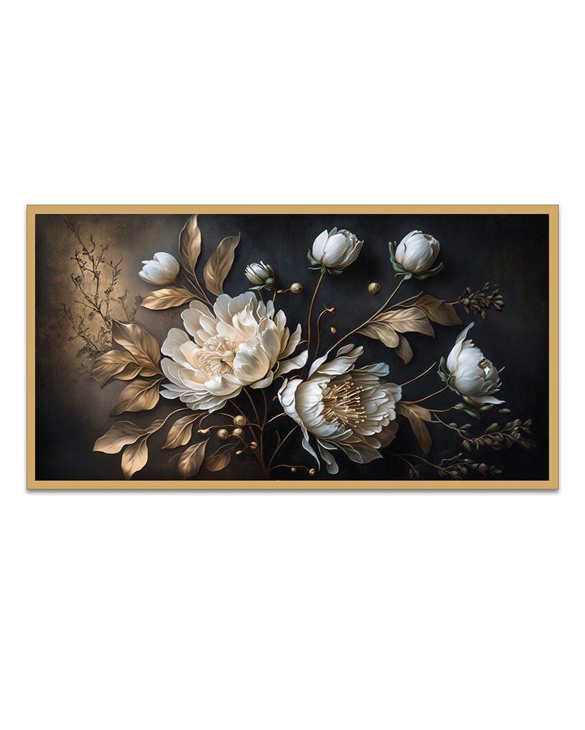 Lovely White Flower Canvas Painting For Home Decor