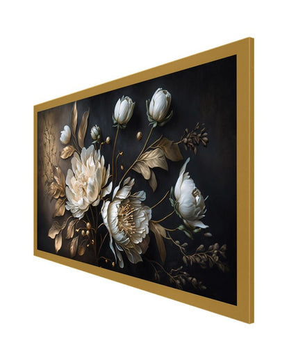 Lovely White Flower Canvas Painting For Home Decor