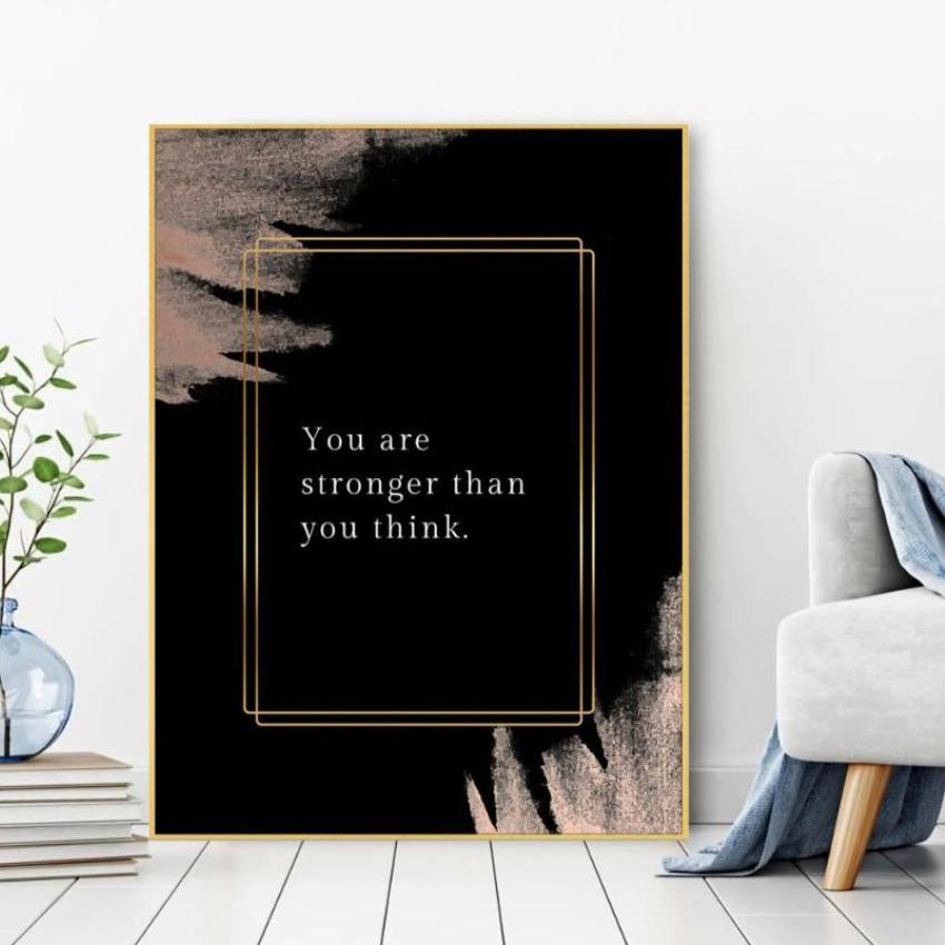 Strength Ind Canvas Art Motivation Inspirational Quotes Printed Canvas Wall Painting