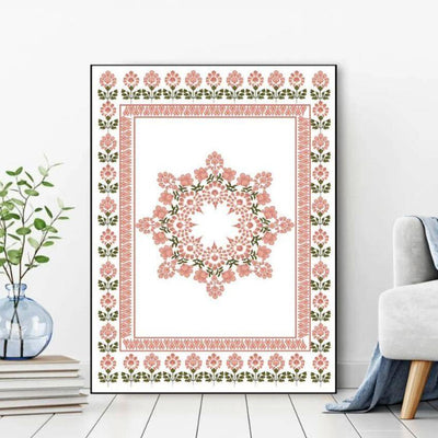 Mandala Of Marigolds Floating Frame Canvas Wall Painting For Wall Decor