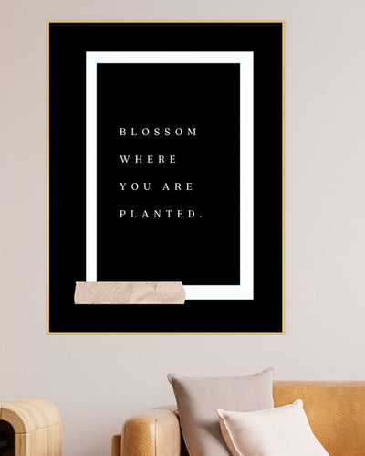 Bloom & Thrive Motivation Quotes Framed Printed Canvas Art Wall Painting