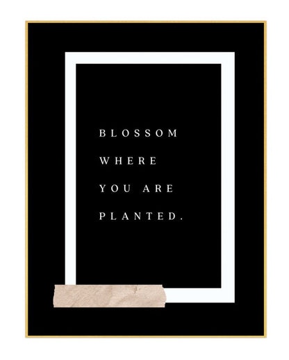 Bloom & Thrive Motivation Quotes Framed Printed Canvas Art Wall Painting