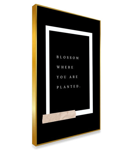 Bloom & Thrive Motivation Quotes Framed Printed Canvas Art Wall Painting