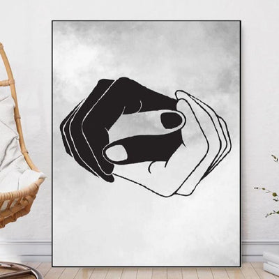 A Bridge Of Hands Floating Frame Canvas Wall Painting