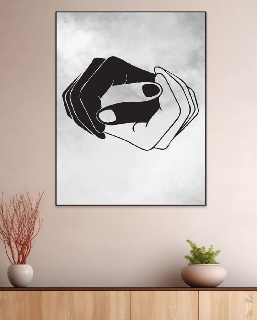 A Bridge Of Hands Floating Frame Canvas Wall Painting