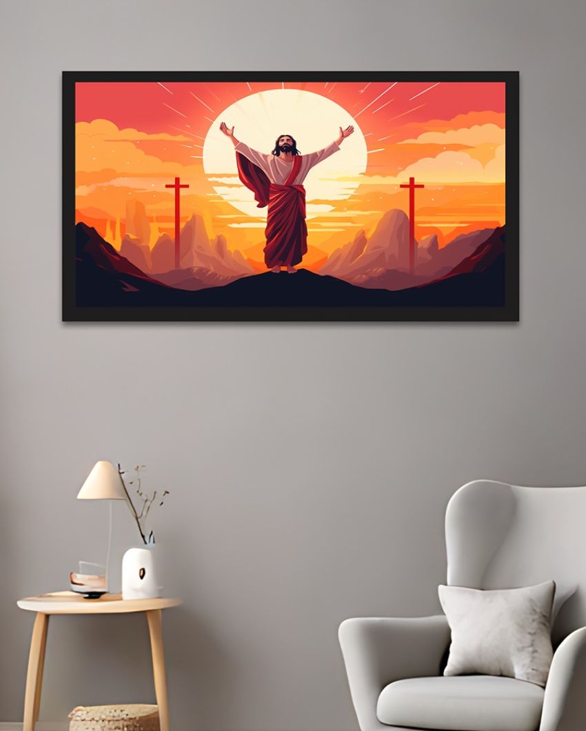 Jesus Christ Blessing Canvas Painting With Frame For Wall Decor