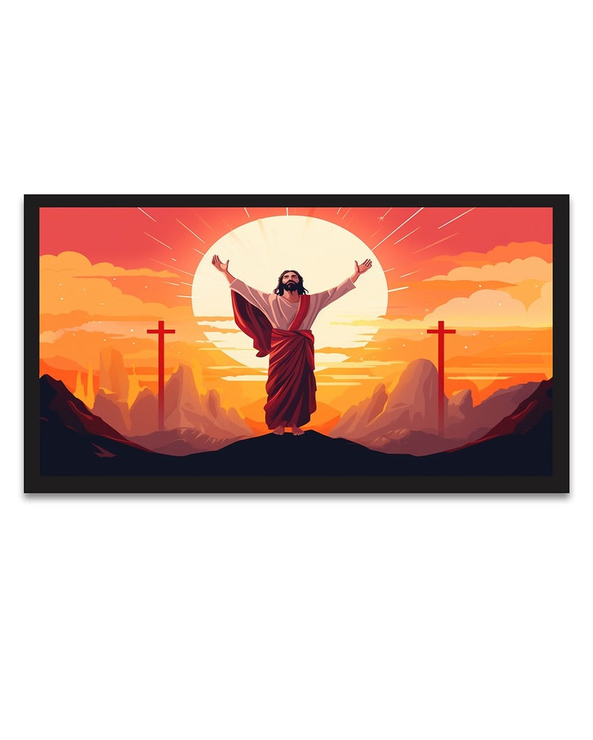 Jesus Christ Blessing Canvas Painting With Frame For Wall Decor