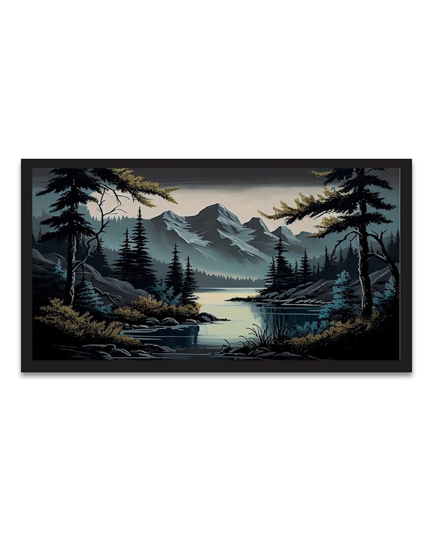 Beautiful Lake And Mountains Framed Wall Painting For Home Decoration