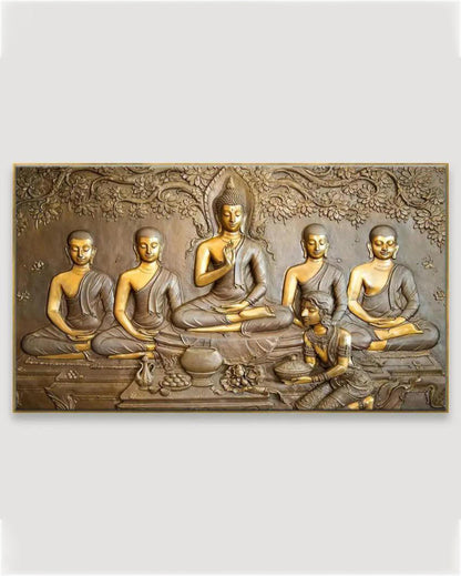Teachings of Buddha Panoramic Canvas Wall Painting 24x12 inches