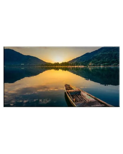 Big Panoramic Sunrise Ocean Scenery Canvas Wall Painting 24x12 inches