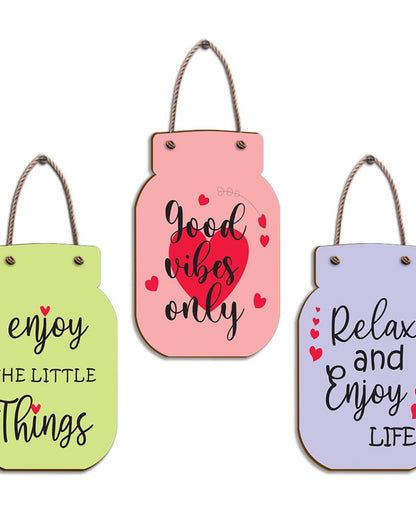 Good Vibes Only Wooden Wall Hangings | Set of 3 | 20 x 22 inches