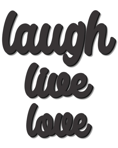 Live Love Laugh Wall Art Set Wooden Wall Hanging | 12 x 21 inches