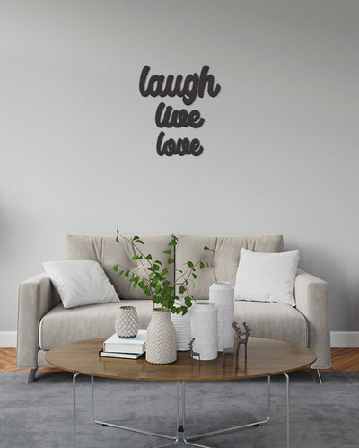 Live Love Laugh Wall Art Set Wooden Wall Hanging | 12 x 21 inches