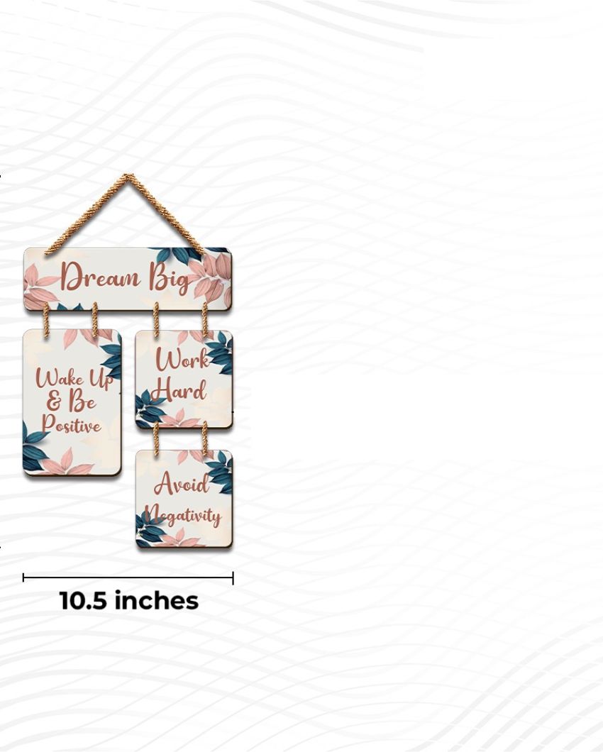 Dream Big Decorative Wall Art Mdf Wooden Wall Hanging | 11 x 20 inches