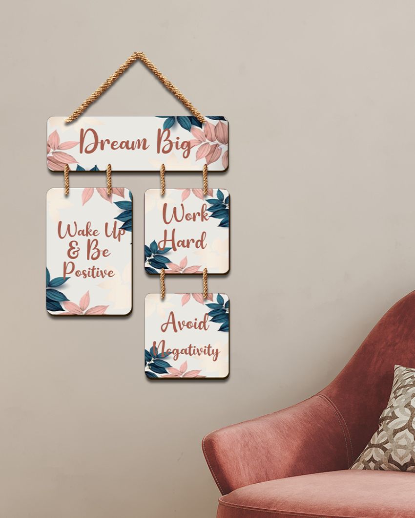 Dream Big Decorative Wall Art Mdf Wooden Wall Hanging | 11 x 20 inches