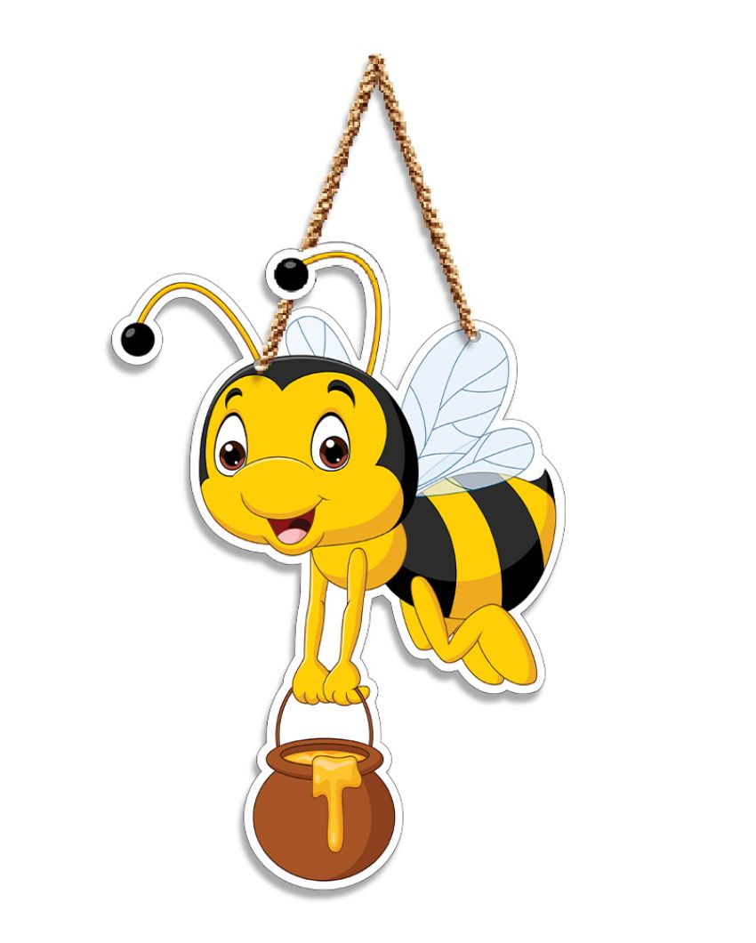 Honey Bee Decorative Wooden Wall Hanging | 7 x 11 inches