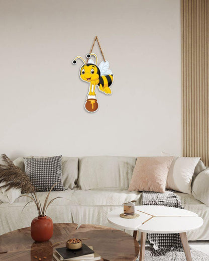 Honey Bee Decorative Wooden Wall Hanging | 7 x 11 inches