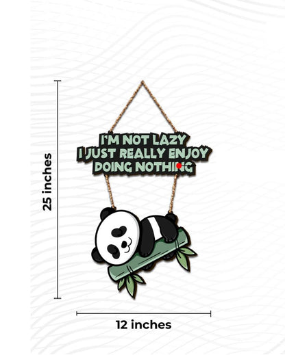 Lazy Panda Printed Wooden Wall Hanging | 12 x 25 inches