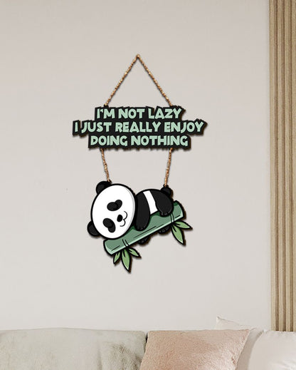 Lazy Panda Printed Wooden Wall Hanging | 12 x 25 inches