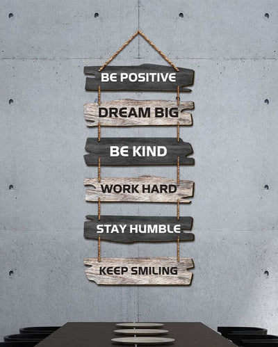 Decorative Motivational Printed Mdf Wooden Wall Hanging | 12 x 31 inches