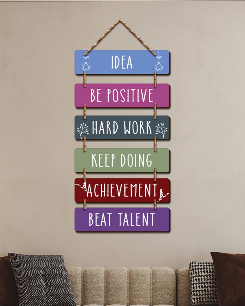 Empowering Words Decorative Mdf Wooden Wall Hanging | 12 x 34 inches