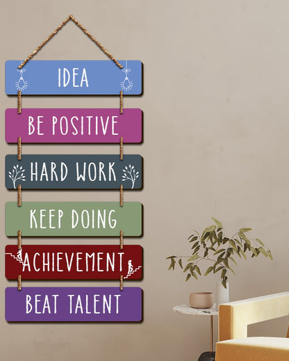 Empowering Words Decorative Mdf Wooden Wall Hanging | 12 x 34 inches