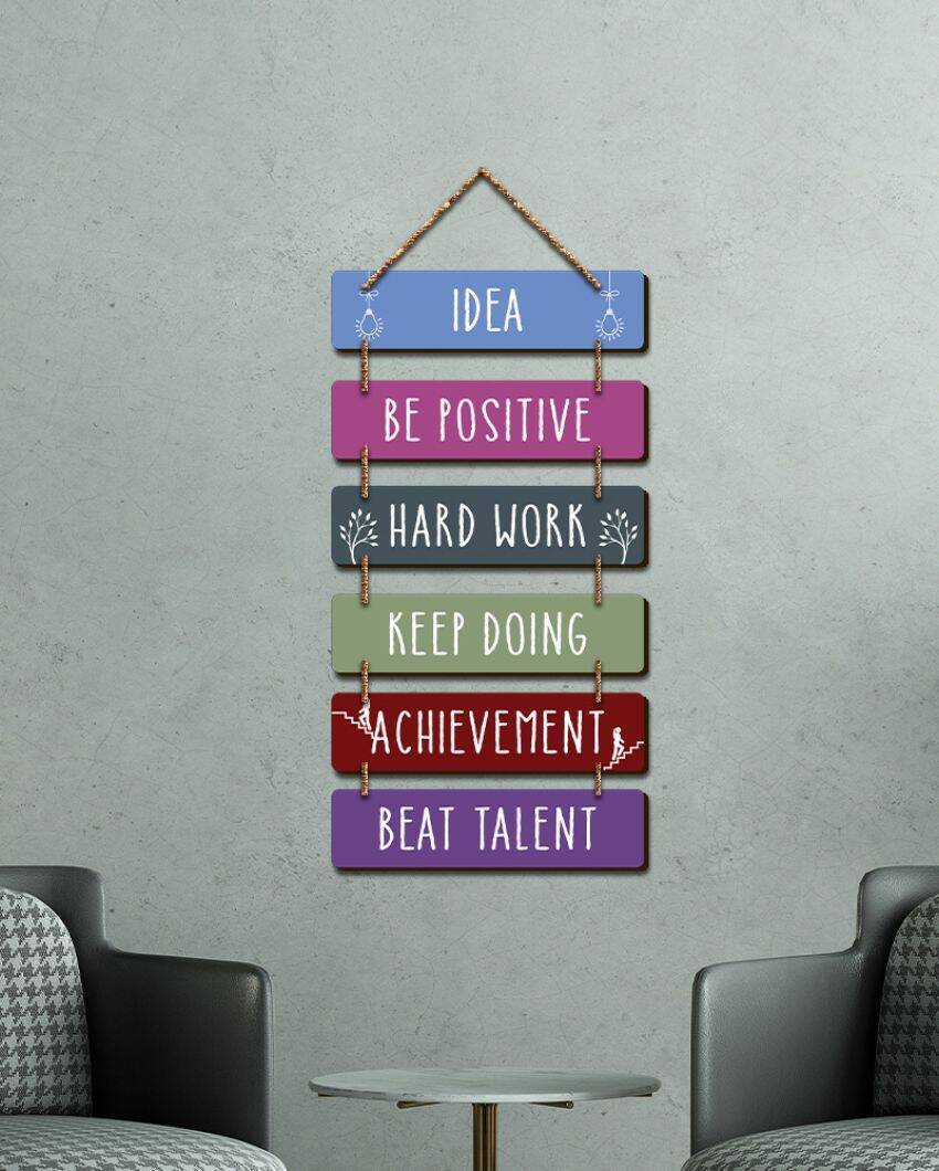 Empowering Words Decorative Mdf Wooden Wall Hanging | 12 x 34 inches